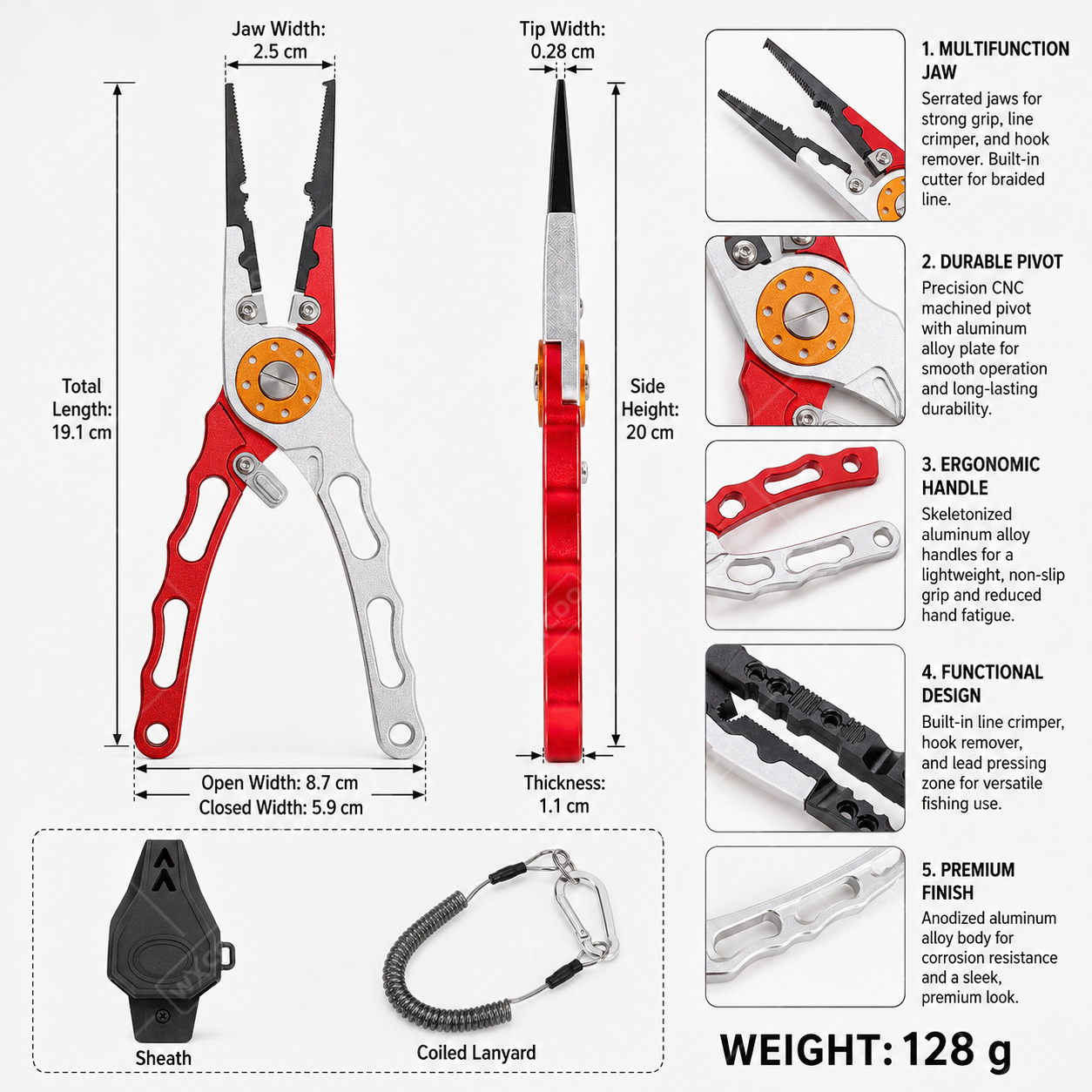 كماشة WXCOO لفتح الحلقات المقس - مراجعة Fishing Hook Remover وسعره