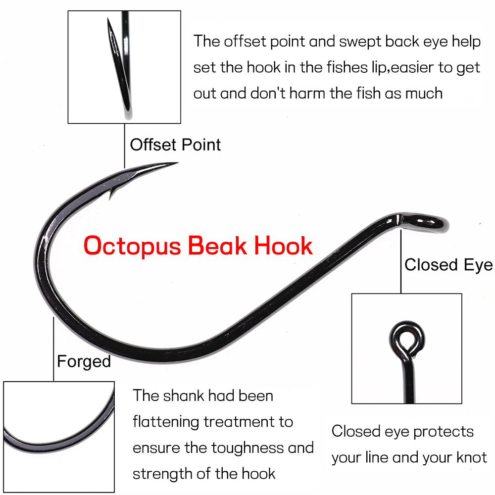 Bimoo 20 قطعة إزاحة الأخطبوط م - مراجعة Fishing Hook Barbless وسعره