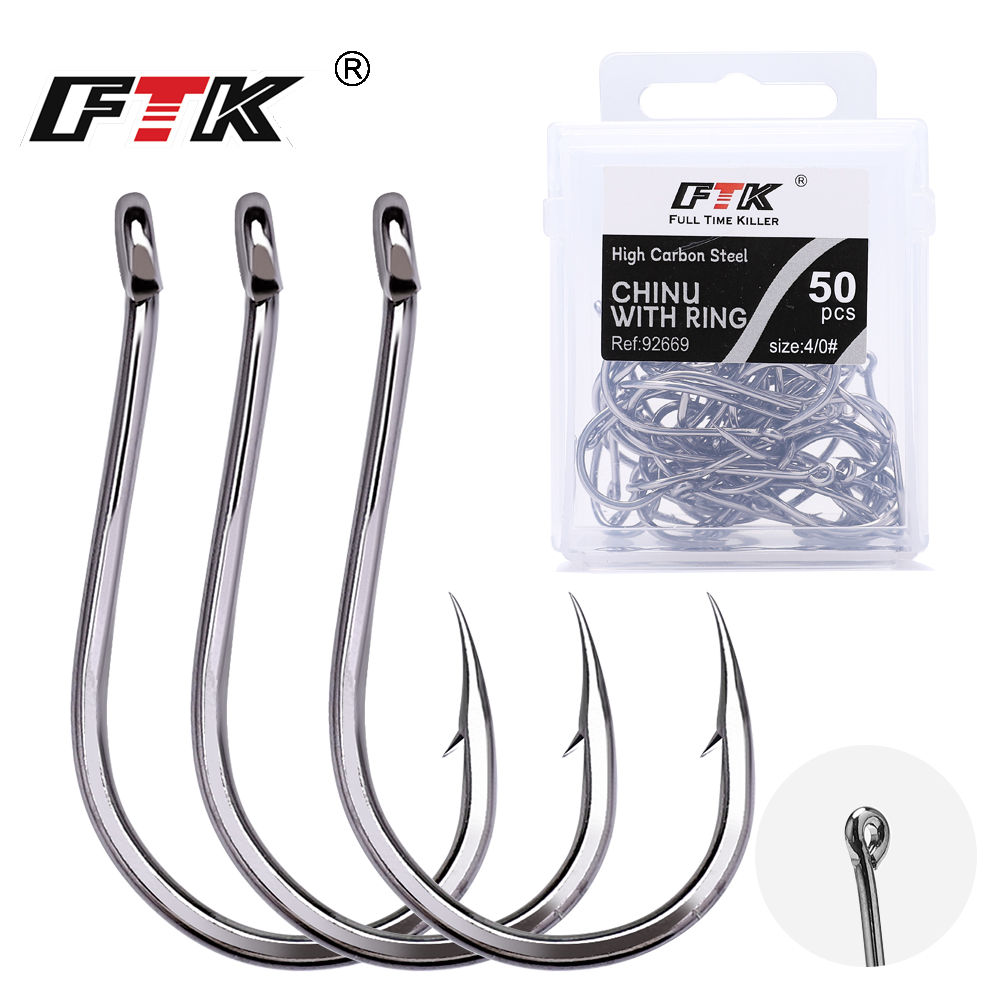 خطاف صيد FTK CHINU مع حلقة وشا - مراجعة Fishing Hook Barbless وسعره
