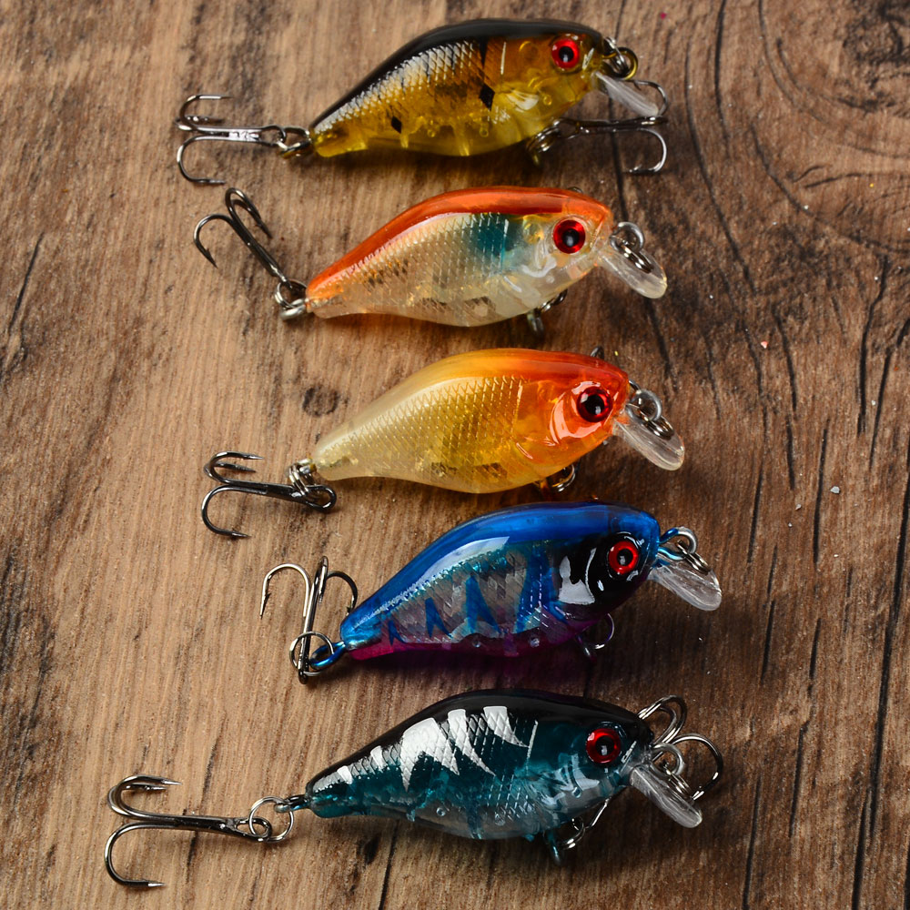 5 قطعة كرانكبيتس العائمة الطعم - مراجعة Fishing Hook Treble وسعره